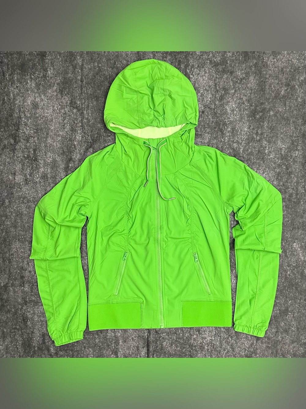 Lululemon Street to Studio Jacket Size 6 Green Two Tone Hooded Full Zip Classic